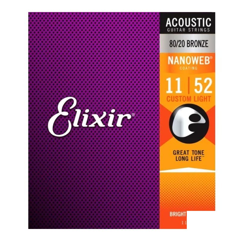 Elixir Elixir - Nanoweb 11027 美國包膜吉他弦 011-052 黃銅 — 三峽弦樂器