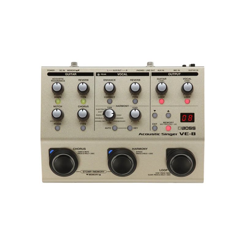 BOSS Boss VE-8 Acoustic Singer 人聲效果器 效果器 彈唱吉他手的完美解決方案 — 三峽木吉他 / 民謠吉他