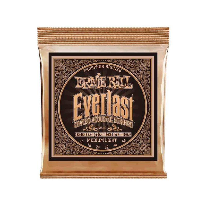 Ernie Ball Ernie Ball Everlast Medium Light Coated Phosphor Bronze 2546 超薄鍍膜 民謠吉他套弦 12-54 — 三峽木吉他 / 民謠吉他