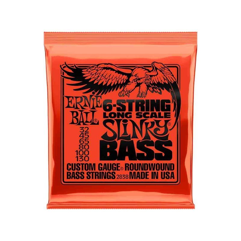 Ernie Ball Ernie Ball Slinky Long Scale 2838 鎳纏繞 電貝斯六弦套弦 32-130 — 三峽木吉他 / 民謠吉他