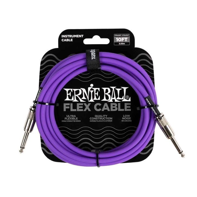 Ernie Ball Ernie Ball Flex Instrument Cable Straight/Straight 10ft - Purple 6415 樂器導線 — 三峽導線