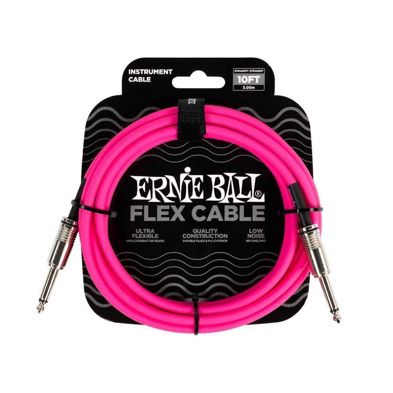 Ernie Ball Ernie Ball Flex Instrument Cable Straight/Straight 10ft - Pink 6413 樂器導線 — 三峽導線