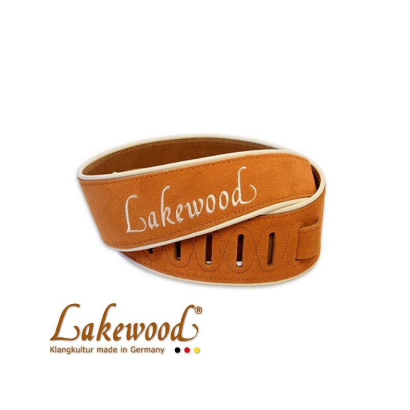Lakewood Lakewood 真皮麂皮背帶 | 棕色款 全皮革無金屬五金 德國原廠 — 三峽木吉他 / 民謠吉他