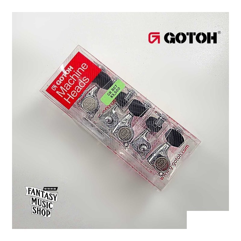 GOTOH GOTOH 黑色塑料方弦鈕頭 鉻合金鈕身 CR B07 | 1:21齒輪比 45度左3右3 齒輪精細度高 — 三峽木吉他 / 民謠吉他