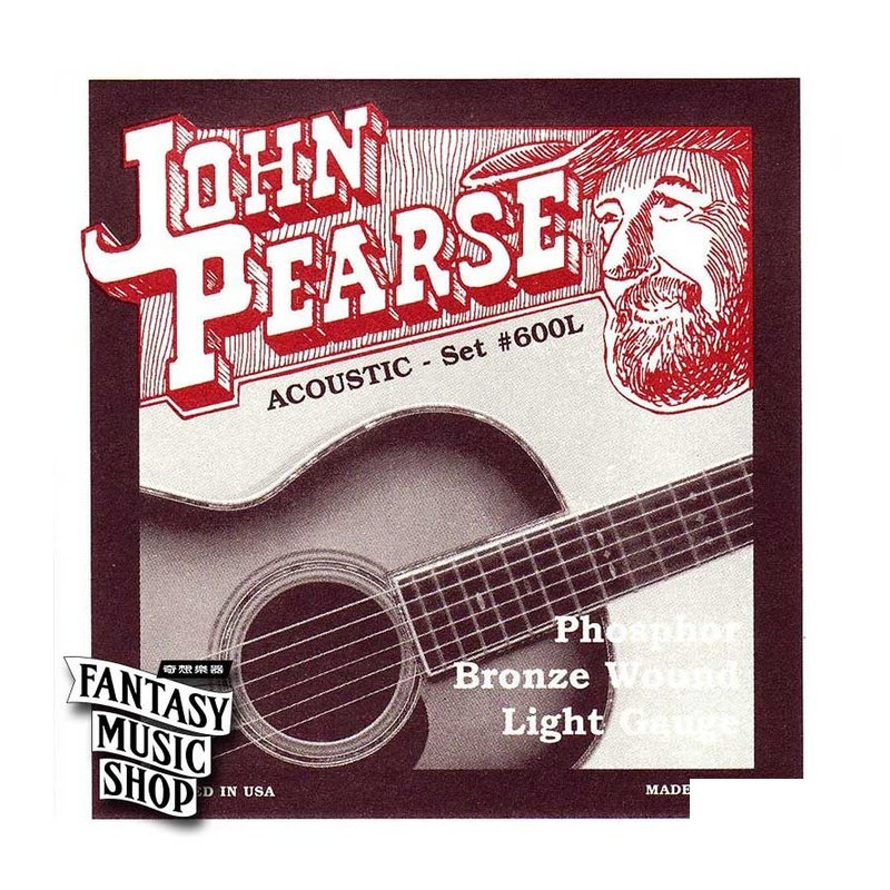 John Pearse 紅銅民謠吉他弦 12-53 | 600L — 三峽吉他 / Bass