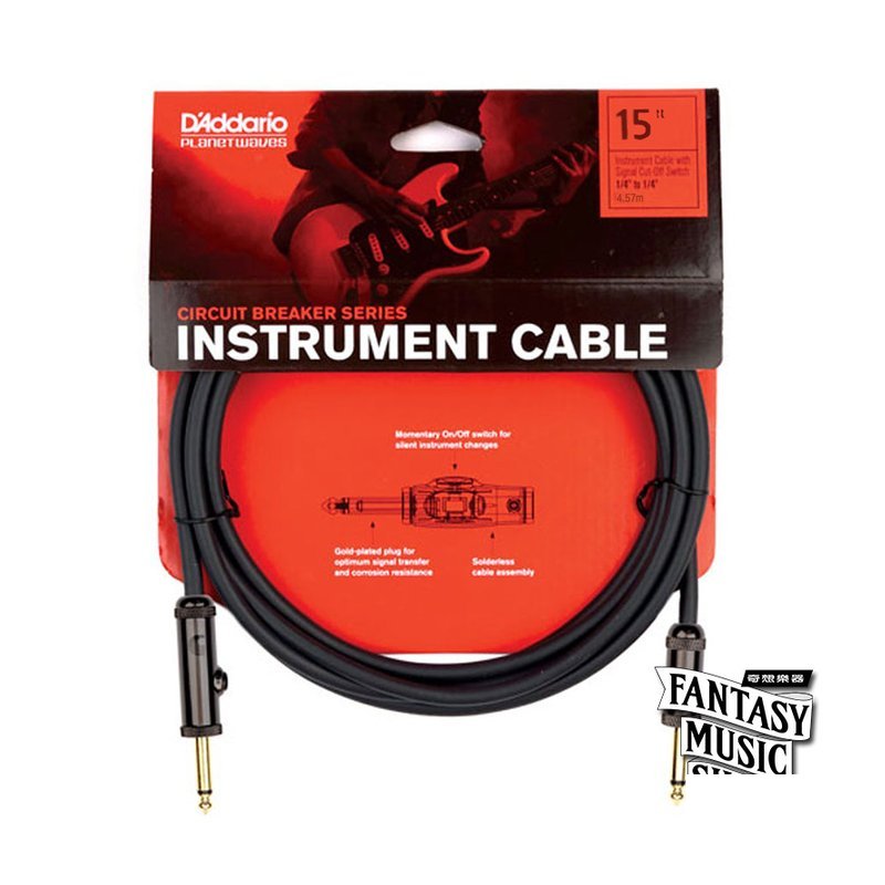 Daddario 15ft Circuit Breaker (PWAC-PW-AGL-15)雙直頭快拆開關導線 — 三峽音響 / 音箱