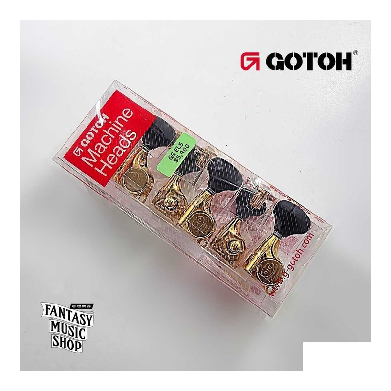 GOTOH GOTOH 黑檀木弦鈕頭 金色鈕身 GG EL5 | 1:21齒輪比 45度左3右3 齒輪精細度高 — 三峽木吉他 / 民謠吉他