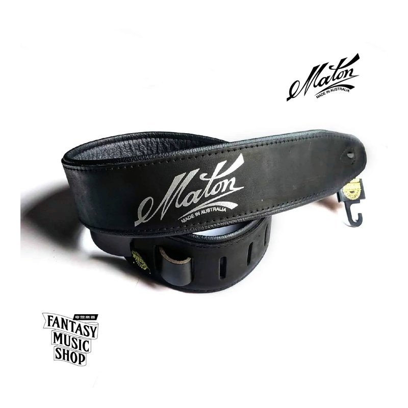 Maton Maton Deluxe 真皮柔軟 厚棉款 吉他背帶 | 黑色款：澳洲原廠 — 三峽木吉他 / 民謠吉他
