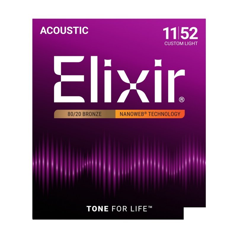 Elixir Elixir 紅銅 Nanoweb 覆膜 民謠吉他弦 (11-52) — 三峽木吉他 / 民謠吉他