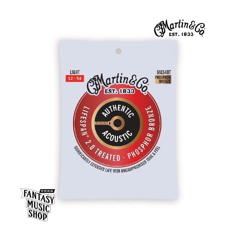 Martin 美國 Martin MA540T 民謠吉他弦 12-54 磷青銅 紅銅 覆膜弦 — 三峽木吉他 / 民謠吉他