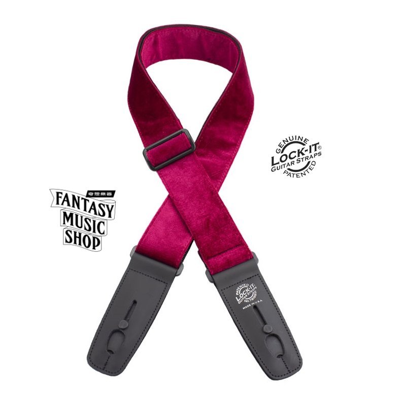 Lock-it straps 安全背帶 紅色 絨布款| Lock-It Straps 免安裝直接提供保護 美國製 — 三峽木吉他 / 民謠吉他