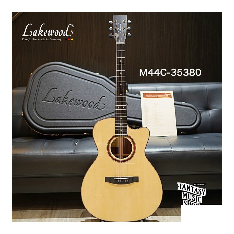 Lakewood Lakewood M44C 歐洲雲杉墨西哥黃檀 客製款 面板亮光 全單板手工民謠吉他 — 三峽木吉他 / 民謠吉他