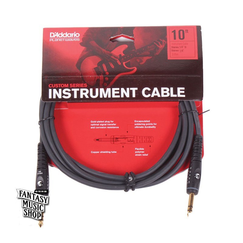 Daddario 10ft Custom Series stereo 立體聲 雙直頭導線 (PWAC-PW-GS-10) — 三峽導線