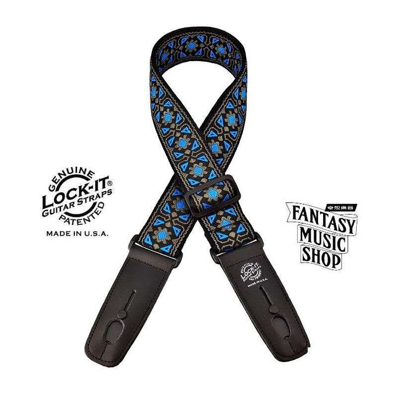 Lock-it straps 安全背帶 緹花編織 吟遊詩人款| Lock-It Straps 免安裝直接提供保護 美國製 — 三峽木吉他 / 民謠吉他