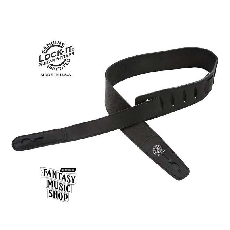 Lock-it straps 安全背帶 黑色真皮 無金屬款 | Lock-It Straps 免安裝直接提供保護 美國製 — 三峽木吉他 / 民謠吉他