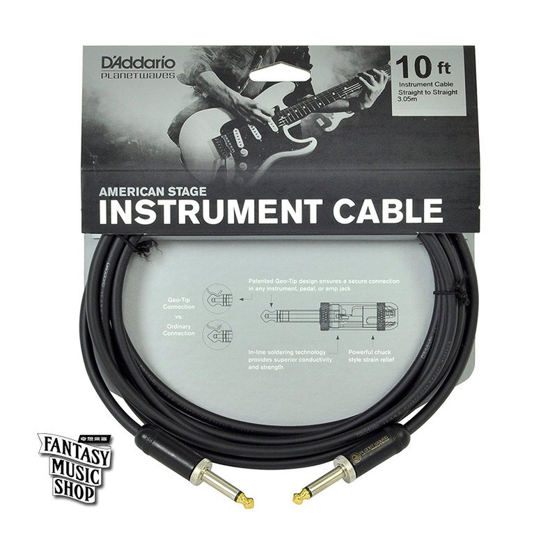 Daddario 10ft American Stage 雙直頭導線 (PWAC-PW-AMSG-10) — 三峽導線