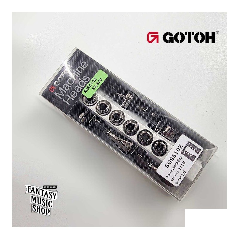 GOTOH GOTOH 墨黑鋅合金弦鈕頭 墨黑鈕身 SGS510Z | 1:18齒輪比 45度左3右3 — 三峽木吉他 / 民謠吉他