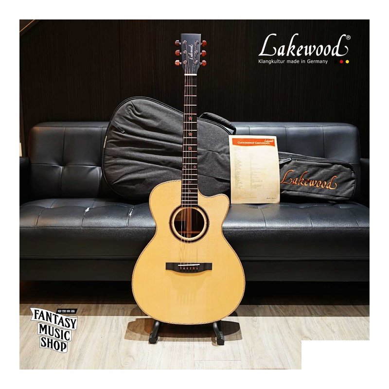 Lakewood Lakewood M32C 紅木+珍珠母貝 拼接雙層星星鑲貝 客製款 全單板手工吉他 — 三峽木吉他 / 民謠吉他