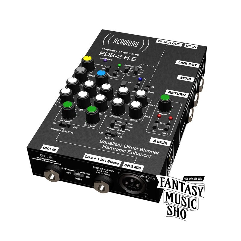 Headway 英國Headway EDB-2 HE 雙軌前級 木吉他/烏克麗麗/貝斯前級 — 三峽烏克麗麗