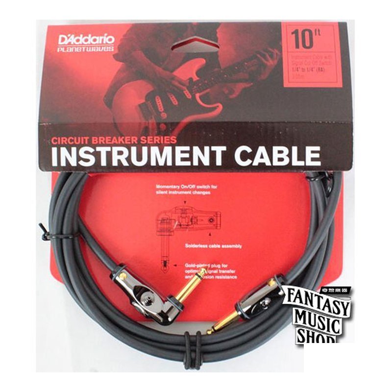 Daddario 10ft Circuit Breaker L頭+直頭快拆開關導線 (PWAC-PW-AGRA-10) — 三峽音響 / 音箱