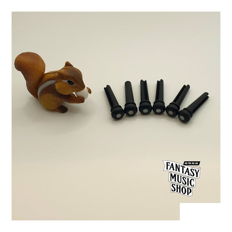 黑檀木鑲雲母貝 弦釘 | 一組六支 — 三峽吉他 / Bass