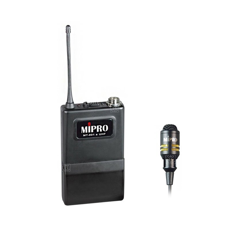 MIPRO 【MIPRO】MT-801a UHF佩戴式發射器++ MU-53L 黑色單指向領夾麥克風 — 三峽麥克風