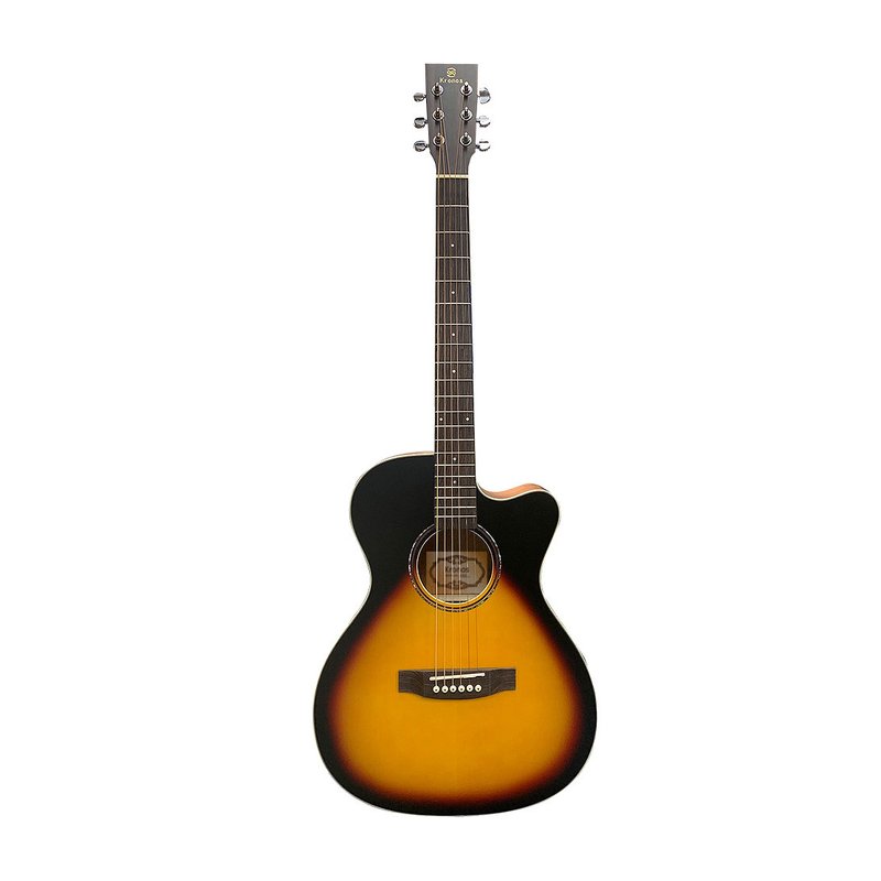 民謠吉他 KRONOS KR2C 黑漸層 雲杉+側背板沙比利 木吉他 初學入門 音色手感佳 — 三峽吉他 / Bass