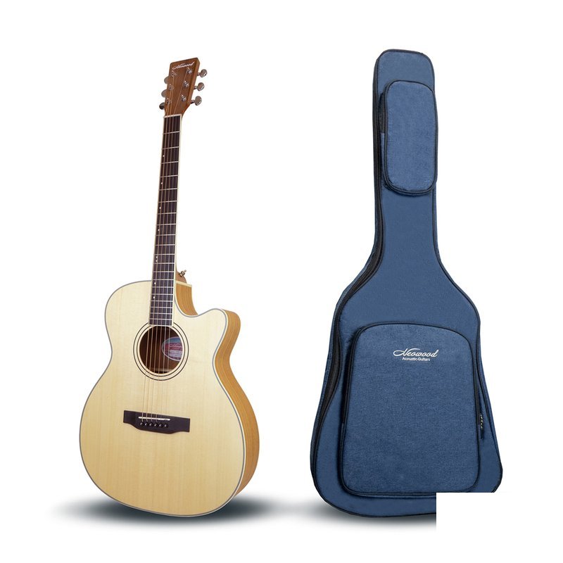 【Neowood】Shelling系列 SOMLC (OM桶/缺角) 附琴袋套裝組 — 三峽吉他 / Bass