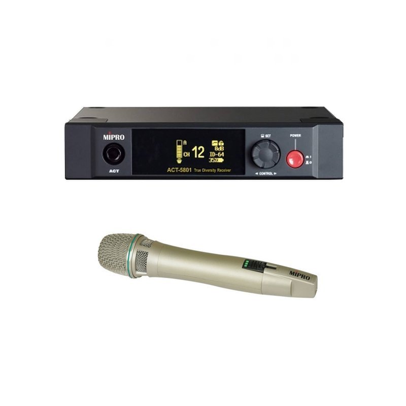 MIPRO 【MIPRO】ACT-5801/ACT-58HC*1 5 GHz單頻道無線麥克風組(數位接收機+麥克風) — 三峽麥克風