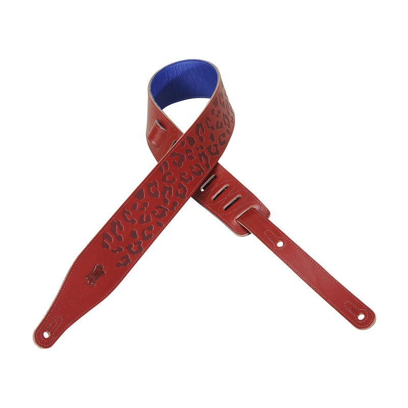 LEVY'S-MV17CH-CRA 豹紋壓花真皮背帶 小紅莓豹 吉他背帶 — 三峽配件 / 週邊