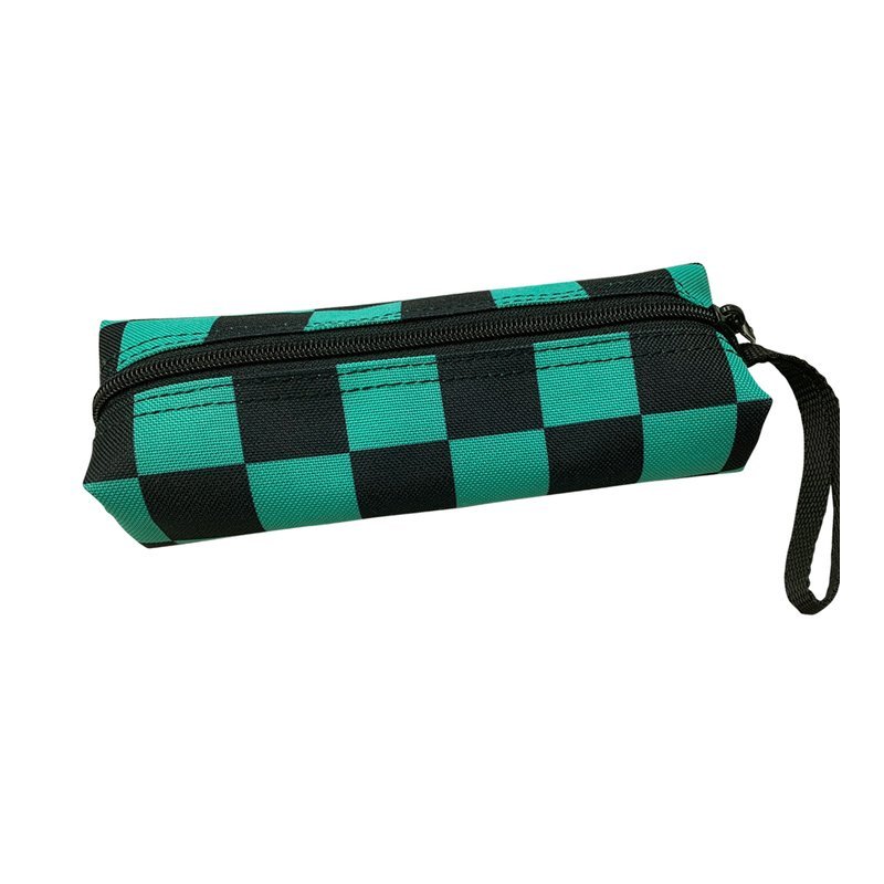 綠黑方格吊掛式筆袋 帆布筆袋 萬用袋 台灣製造 話題人物 — 三峽配件 / 週邊