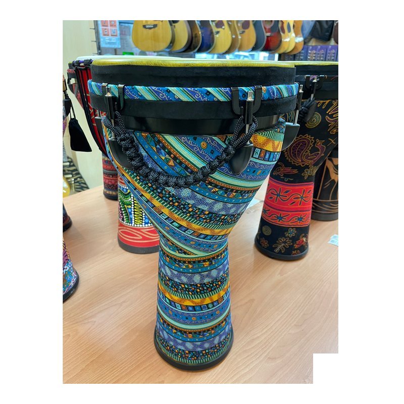 非洲鼓 12吋 ABS製主體 仿獸皮 可調整音色 贈20mm厚袋 鍍金藍色 — 三峽鼓 / 打擊