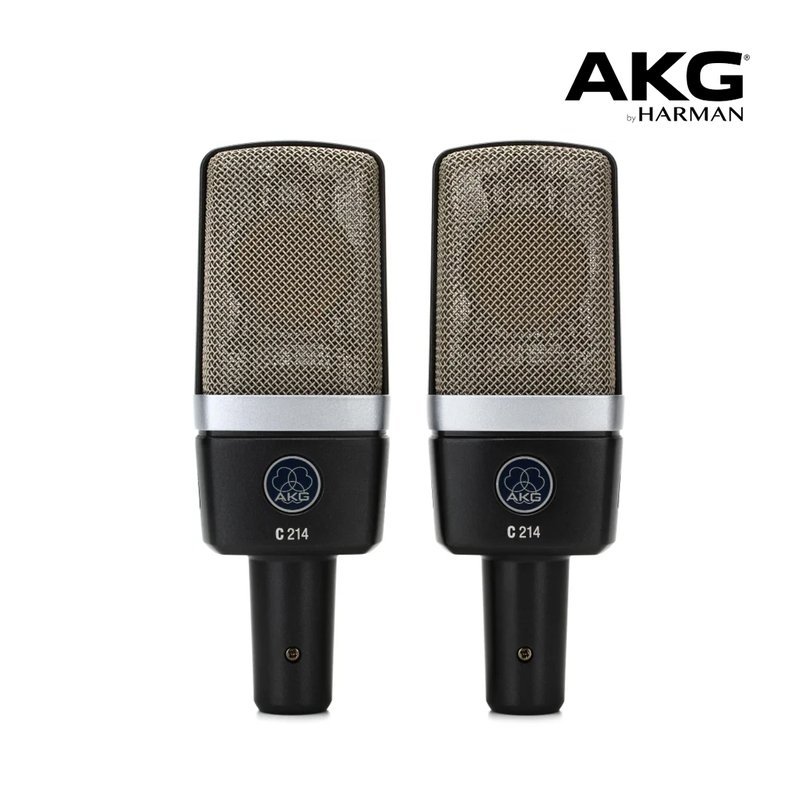 AKG AKG C214 stereo set 2支裝 大震膜電容式麥克風 入門麥克風 1"吋 心型 搭配攜行箱 原廠公司貨 — 三峽麥克風