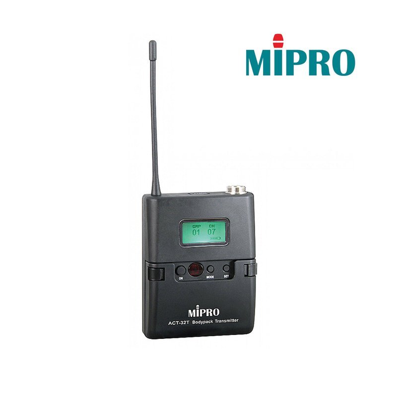 MIPRO 【MIPRO】ACT-32T UHF類比佩戴發射器+MU-53L 黑色單指向領夾麥克風 — 三峽木吉他 / 民謠吉他