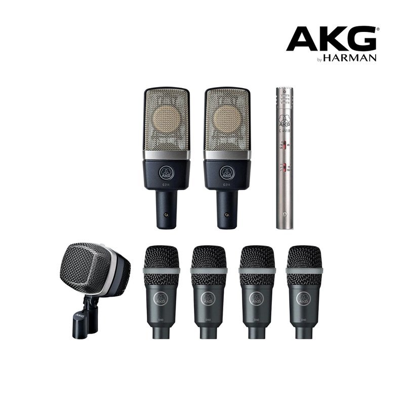 AKG AKG Drum Set Premium 鼓組收音麥克風套組(8件組) 原廠公司貨 — 三峽鼓 / 打擊