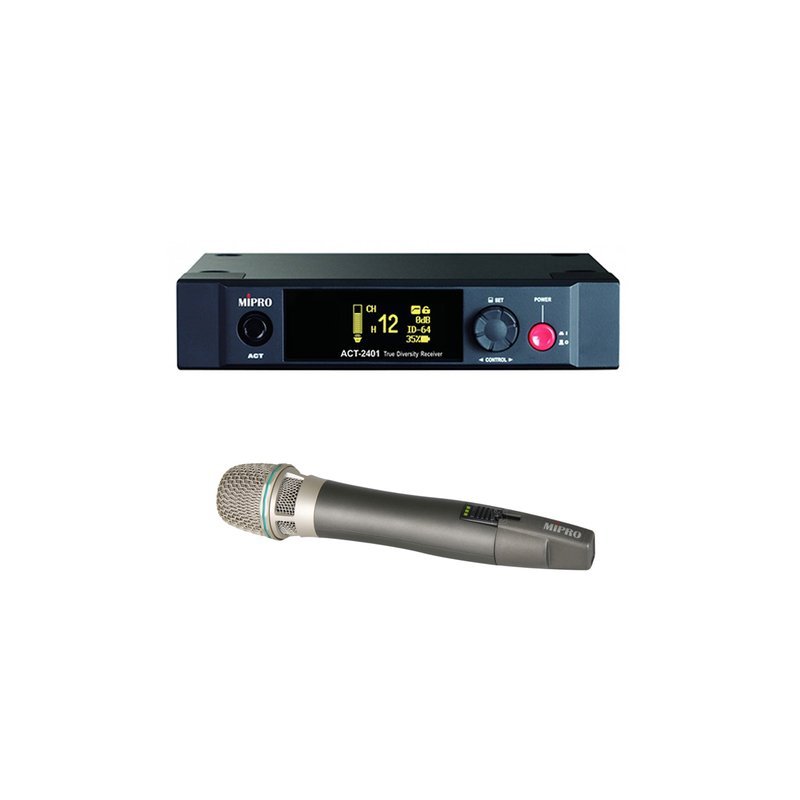 MIPRO 【MIPRO】ACT-2401/ACT-24HC 單頻道無線麥克風組(數位式接收機+充電式手握無線麥克風) — 三峽麥克風