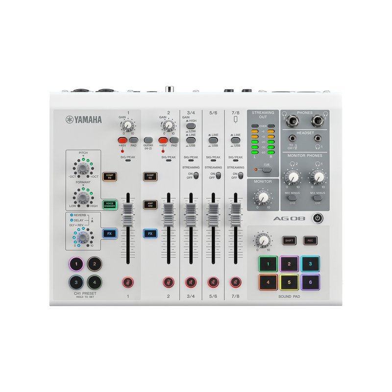 Yamaha 【YAMAHA】AG08 網路直播混音器-白色 混音器 — 三峽麥克風