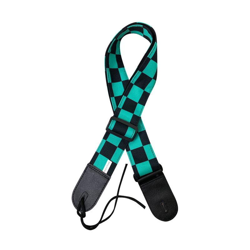台灣製造 吉他背帶 背袋 普通背帶 綠黑格紋 — 三峽配件 / 週邊