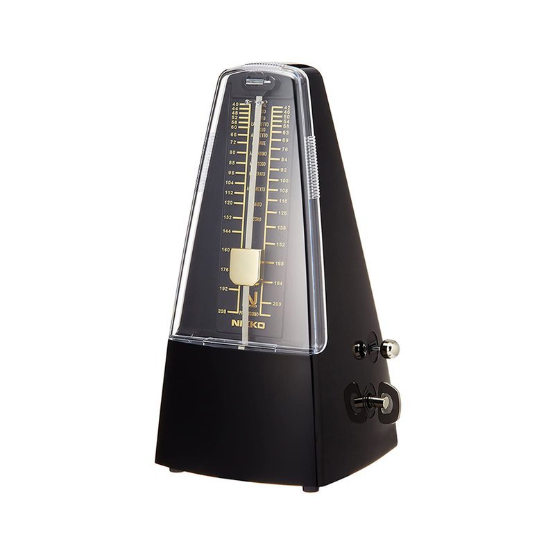 【Nikko】日本製 機械鐘擺式節拍器 發條式 鐘擺 鋼琴定時器 黑色 — 三峽鍵盤 / 鋼琴