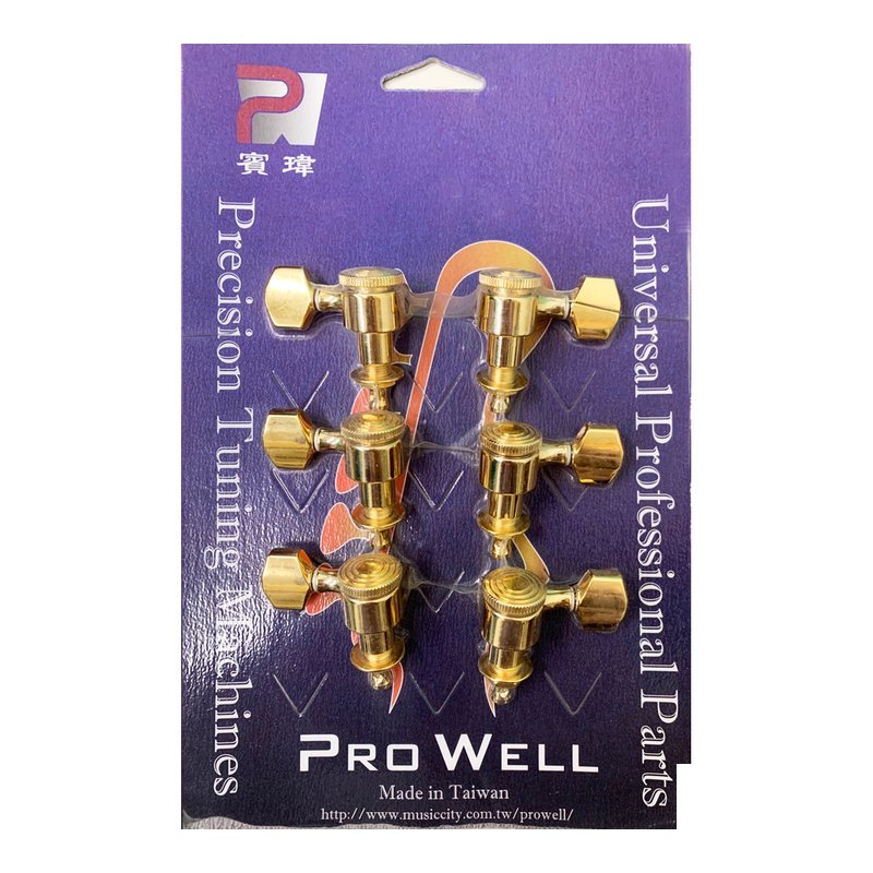 PING PING WELL 賓瑋 吉他弦鈕 台灣品牌 PT102G(金) — 三峽弦樂器