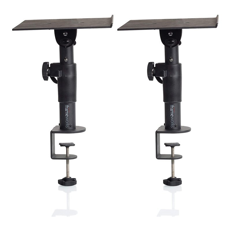 【新品上市】Gator Frameworks喇叭桌邊夾架 工作室 顯示器架 喇叭支架(GFWSPKSTMNDSKCMP) — 三峽錄音 / 音響