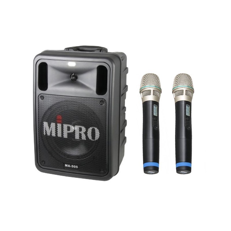 MIPRO 【MIPRO】 MA-505/ACT-32H*2 精華型手提式無線擴音機 含藍芽/ECHO功能+2支ACT-32H無線麥克風 — 三峽麥克風