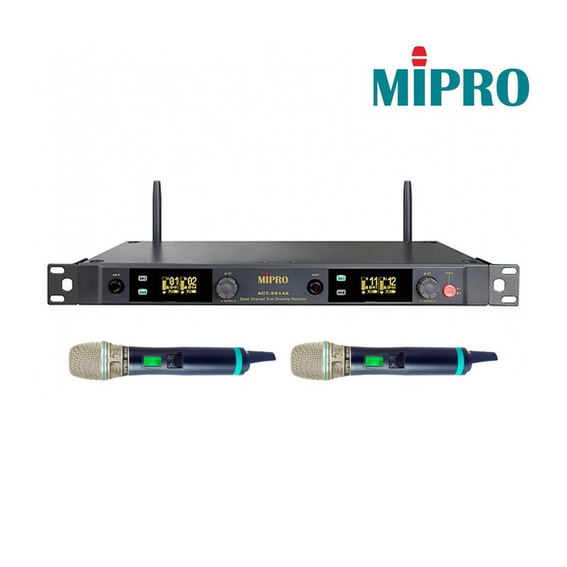 MIPRO 【MIPRO】ACT-5812A/ACT-580H 5.8G雙頻道無線麥克風組 TYPE-C充電線 18500充電池*1 — 三峽麥克風