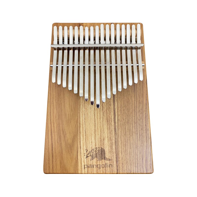 Pangolin 緬甸柚木 板式實木拼接卡林巴拇指琴 亮銀鋼片 — 三峽鼓 / 打擊