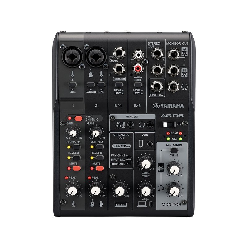 Yamaha 【YAMAHA】AG06MK2 網路直播混音器 黑色 — 三峽木吉他 / 民謠吉他