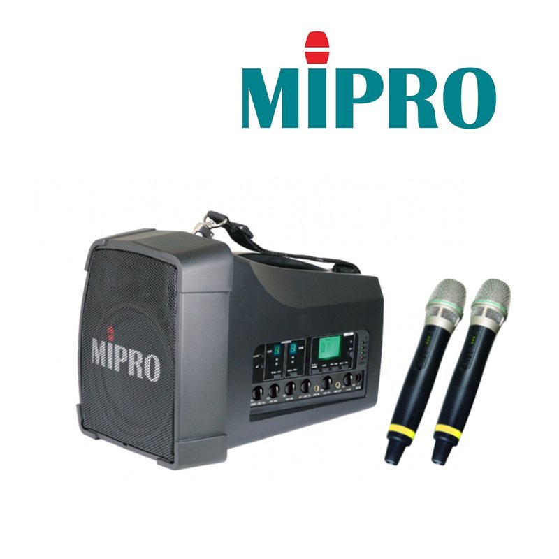 MIPRO 【MIPRO】MA-200D/ACT-58H 5.8G雙頻道大聲公無線擴音器 喊話器 麥克風x2 — 三峽麥克風