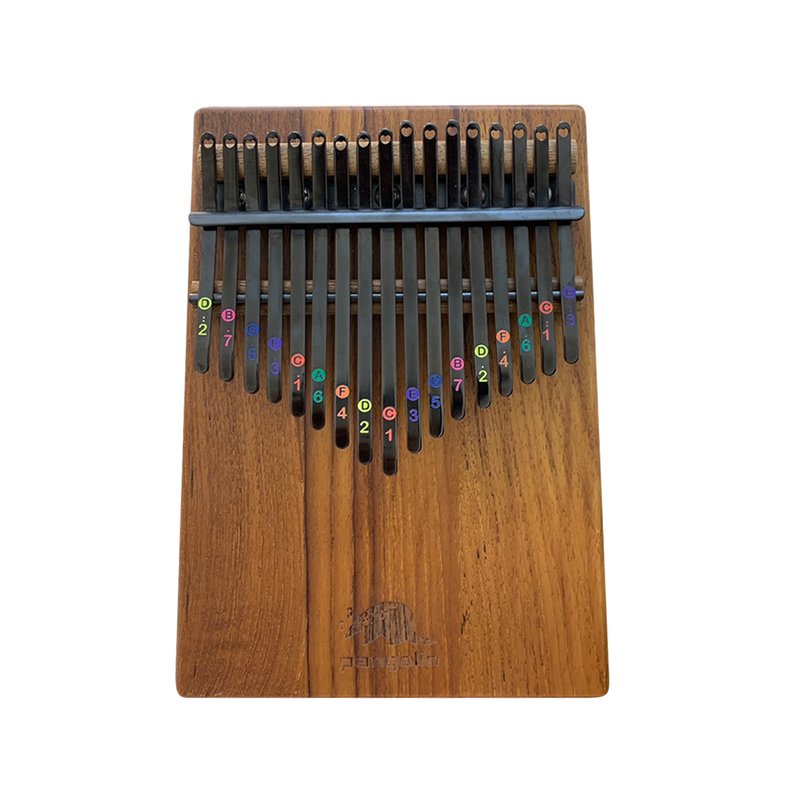 Pangolin 緬甸柚木 板式實木拼接搭配音階鋼片 板式卡林巴琴 拇指琴 鍍鈦黑音階 — 三峽鼓 / 打擊