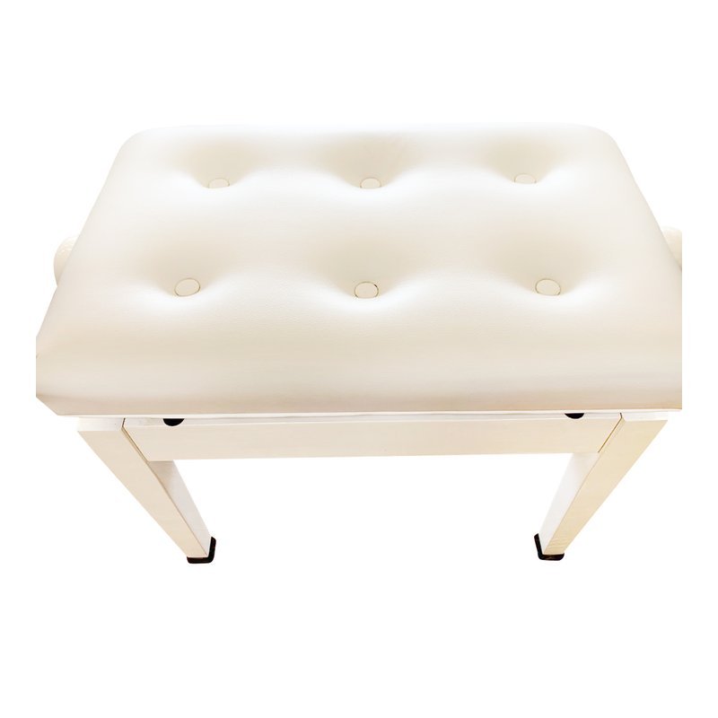 高級升降椅(白色) 鋼琴專用升降琴椅 鋼琴亮漆 (可以調整高度 方便舒適) — 三峽鍵盤 / 鋼琴