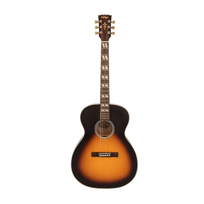 英國品牌 Vintage 民謠原聲吉他 黑漸層OM桶 V160VSB — 三峽吉他 / Bass