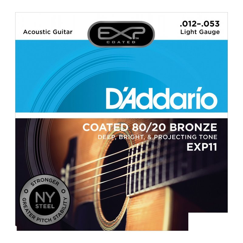 美國 D'addario EXP11 12-53 木吉他弦 80/20 BRONZE 黃銅 — 三峽吉他 / Bass